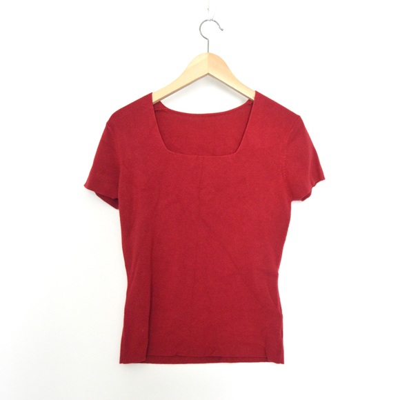 Square Neck Cherry Red Top - Picture 2 of 3